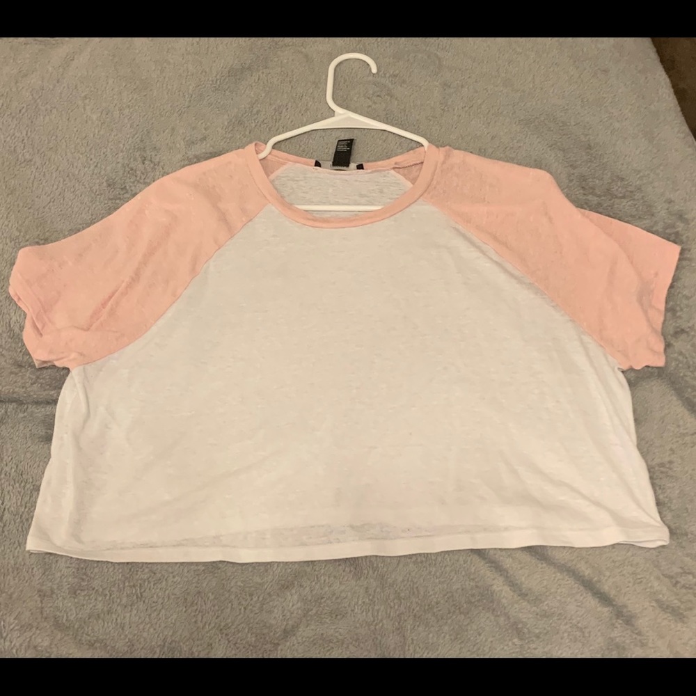 Pink and white tee